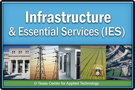 Screenshot of the Infrastructure and Essential Services (IES) splash screen.