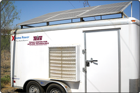 Photo of the Micro Grid trailer, a deployable emergency power solution for emergency response and recovery operations along the Texas-Mexico border.